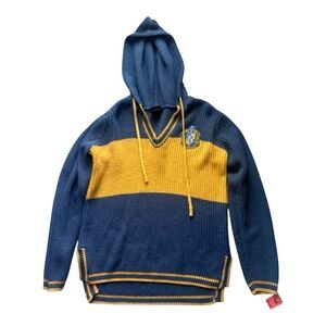 Harry‎ Potter Hufflepuff Hooded Knit Sweater Size Medium Hot Topic Hoodie